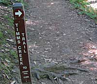 Timms Creek Trail sign