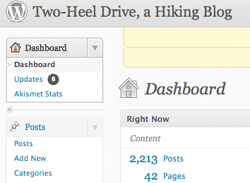 screen grab from my WordPress blogging platform