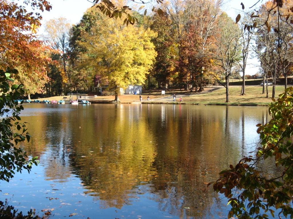 Mallard Lake seen from the opposite shore on the trail through the woods.