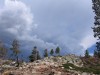 Dark clouds over a ridge in the Sierra Nevada in California
