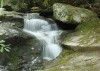 Waterfall along Glen Burney Falls in Blowing Rock north carolina